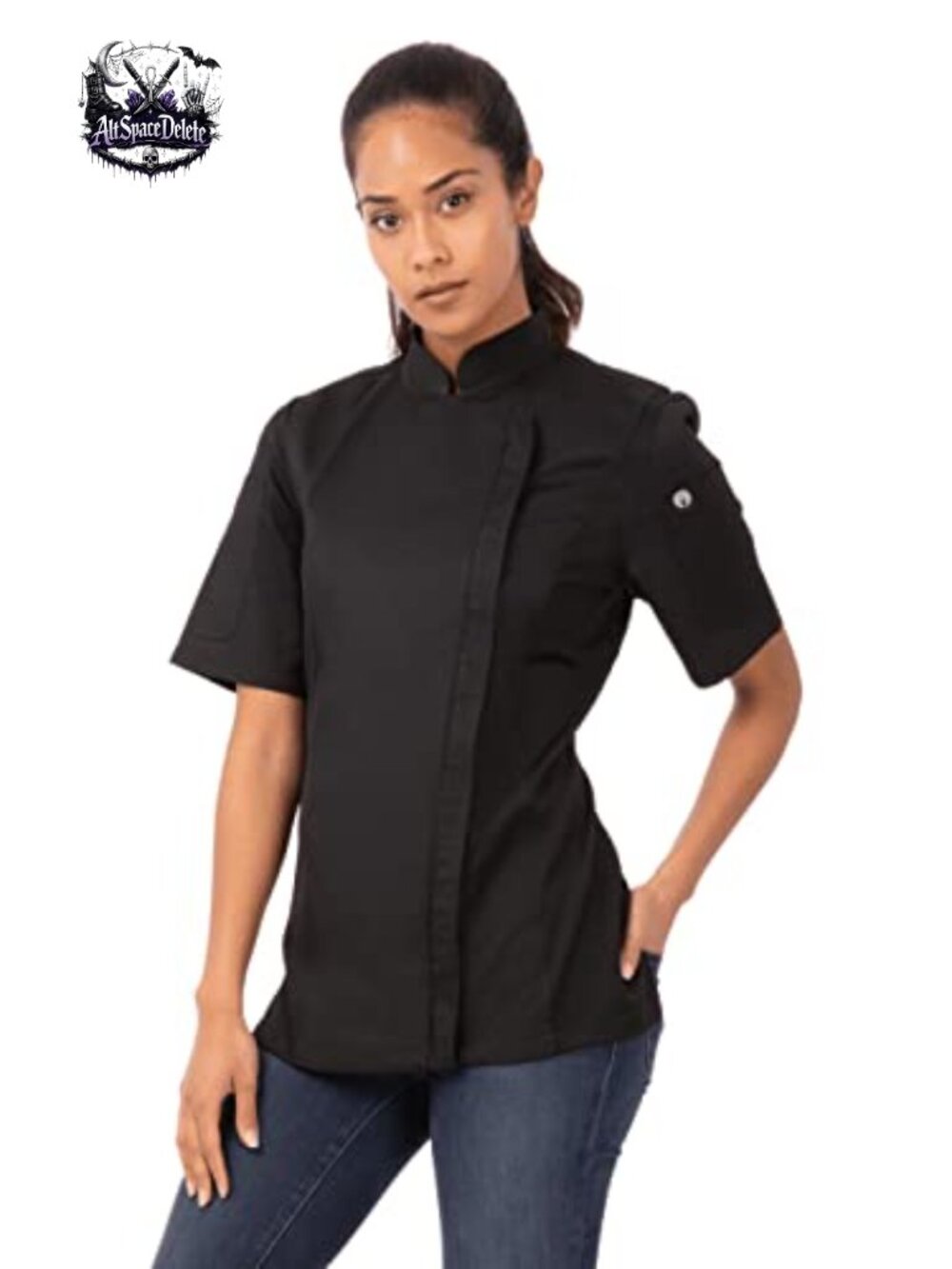 Women's Chef Coat Food Service Uniform Lightweight Twill Cool Vent